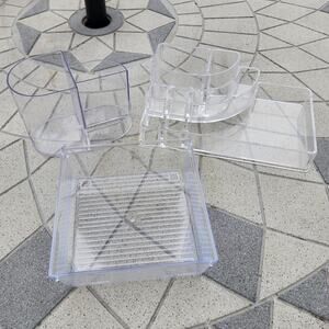 Clear Make Up Craft Acrylic Plastic Storage Caddy Bundle Lot